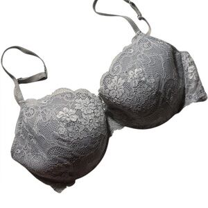 Victoria’s Secret Angels IPEX gray lace underwire demi bra | 36DD